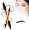 Magischer Augenbrauenstift, Doppelköpfig Multifunction 3D Microblading Eyebrow Tattoo Pencil, Präziser Brauenstift mit 4 Spitzen Langlebiger Natürlicher Augenbrauenstift (Curry hell)