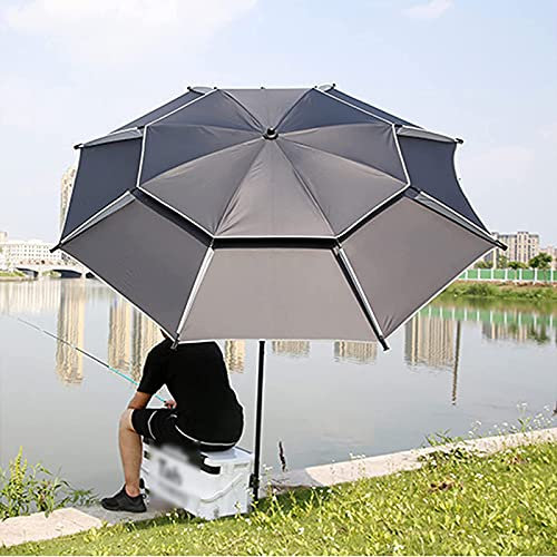 Großer Angelschirm, UV-Schutz, regenfester Angelschirm, winddichter Regenschirm, Hebe- und Rückendesign, erweitert das Sichtfeld, bequem zum Anheben der Stange, ohne die Linie von Si zu blockieren
