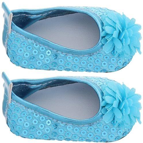 ibasenice Chaussures De Poupée Pailletées 18 Pouces à Fleurs pour Fille, Mini Taille, Scintillantes, Tenues Estivales Et Fêtes, Accessoires Mode pour Jeu Et Récréation