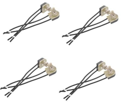 HOMSFOU 4 Set Interruttore Rotante Pulsante Interruttore Lampada Interruttore Rotativo Della Lampada Interruttore A Della Luce Fondo in Bachelite 2 Pezzi * 4