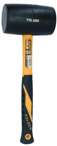 Mazo de goma negro de 32 onzas con mango de fibra de vidrio martillo que no deja marcas