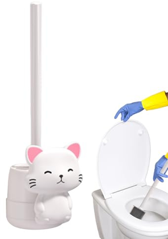 Cepillos de baño - Puerta de pared en forma de gato con cerdas largas | Cepillo de baño rápido sin ángulo muerto, modernos accesorios de baño para lavabos e inodoros