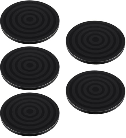 CHUENKUK 5 piastre girevoli a 360 gradi, diametro 20 cm, in plastica, nero, piastra girevole manuale, per TV, monitor, computer e presentazioni