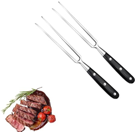 Fourchettes à Viande,2 PCS Fourchettes à Découper,Fourchette de Service en Acier Inoxydable avec Manche en Plastique,pour Barbecue,Dinde,Dîner,Fête et Festival