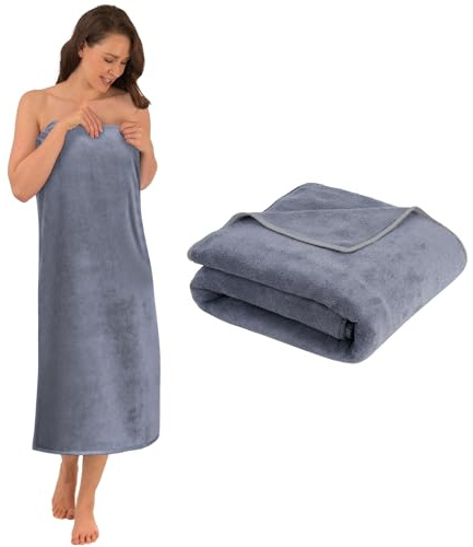 KORVORIA XXL Toallas Baño 100 x 200 cm, Toallas Baño Grandes, Gris Oscuro