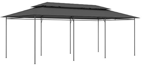 Mokuyary Belvedere 600x298x270 cm Antracite Tenda di Ricezione, Gazebo Padiglione per Campeggio, Eventi, Terrazze e Festival