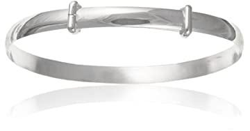 Pulido Plain ampliar/ampliable pequeño bebé brazalete pulsera – plata de ley 925 – se envía en caja de regalo gratis o bolsa de regalo