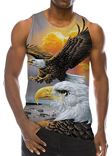 Loveternal Homme Débardeur 3D Imprimé Tank Top Nouveauté Casual Gilet T-Shirt S-XXL