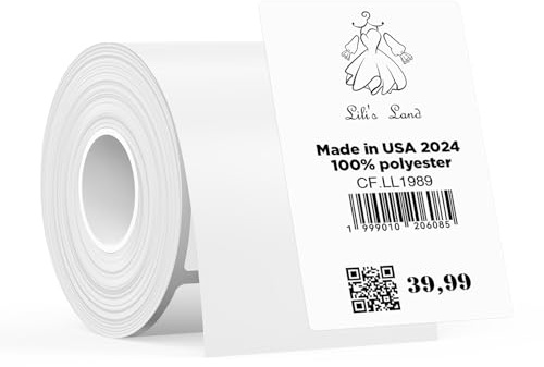 SUPVAN T50M Etiketter, 50mm x 80mm, 100 St/Rull, Svart På Vit | Termisk, Vattentät, Oljeresistent, Slitstark, Stark Vidhäftning, Automatisk Identifiering, för Skola, Kontor och Hem