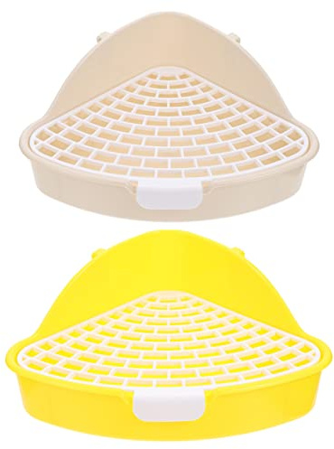 BCOATH 2pcs Box Rabbit Toilet Rabbit Litter Pan Pet Litter Box Bunny Potty Toilet Hamster Training Potty Training Triangle Small Animal