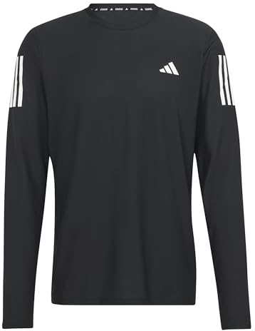 adidas Men's Own The Run Long Sleeve Tee, Black/White, XXL