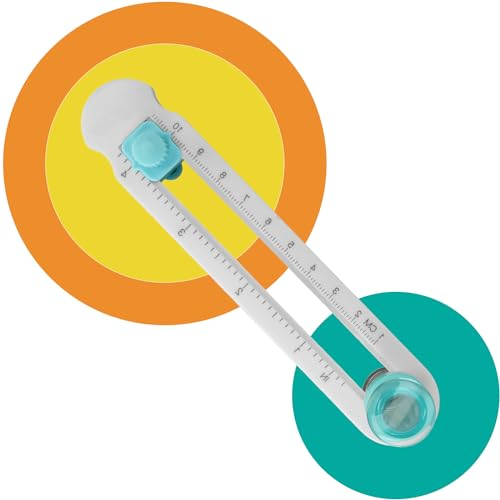 Tissting Coupe-Papier Circulaire Réglable 2-20cm/0.8-8in - Cutter Rotatif pour Papier Laminé, Kraft et Spécial, Idéal pour Bricolage, Bureaux et Écoles
