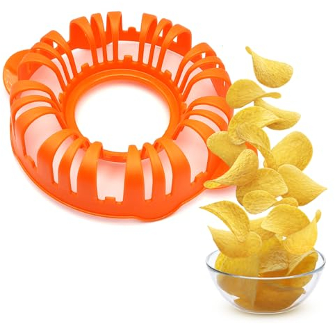 Cuoci Patate al Microonde, Contenitore per Cuocere le Chips Senza Olio, Sano Facile Light no Grassi, Adatto anche a Frutta e Verdure (ARANCIONE)