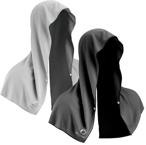 Sukeen Cooling Hoodie Towel, Absorbent Quick-Drying Cooling Towels for Neck and Face, UV Sun Protection Cooling Neck Wraps Sport Head Cooling Towel Hot Weather