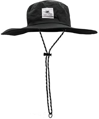 Surf Monkey, cappello a tesa larga da pescatore, taglia unica, da uomo e donna, Nero/Bianco, Taglia unica