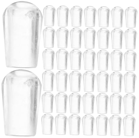 WEKADRIN Lot de 50 embouts en caoutchouc PVC transparent pour étriers métalliques - Capuchons de protection pour crochets et cintres - Protection polyvalente contre le relâchement et le serrage