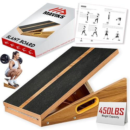 MAVIKS Professional Adjustable Calf Stretcher Slant Board for Squats for Ankle and Achilles Stretching, Posture Wooden Slant Board for Calf Stretching, Squat Wedge for Physical therapy & Exercise