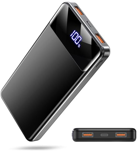 Power Bank Portable Charger 12000mAh with PD22.5W Fast Charging, USB-C/USB-A Output Phone Battery Pack for iPhone 16 15 14 13 Plus Pro Max Mini Galaxy