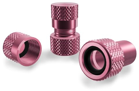 Shredr. Presta - Set adattatore valvola francese su valvola auto, in alluminio di alta qualità (rosa)