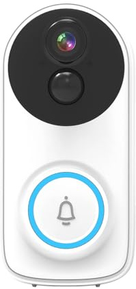 Cámara con timbre, Timbre inalámbrico, videoportero, cámara de teléfono, mirilla de baja competencia, aplicación de aplicación, 3 MP, 1296p, wifi ,Sistema de seguridad para el hogar(With battery)