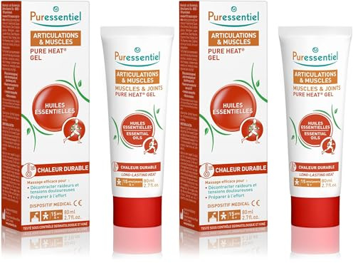 Puressentiel - Articulations et Muscles - Gel Pure Heat aux 14 Huiles Essentielles - Effet Chauffant Naturel - Aide à soulager les douleurs musculaires et articulaires - Dos, bras, cuisses - 80 ml