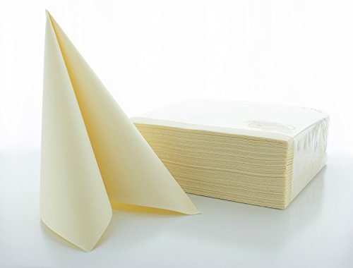 Sovie HORECA Airlaid Serviette CHAMPAGNER 40 x 40cm 1/4 Falz 50 Stück hochwertige Einwegservietten in Stoffoptik für Gastronomie Hotel Catering und festliche Anlässe