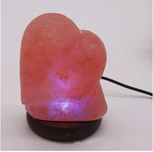 Lampada in cristallo a forma di cuore lampada naturale lampada sale luce luce luce dell'aria luce notte 7