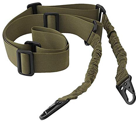 Asudaro Sangle Tactique Ceinture de Carabine réglable Bungee Sling en Nylon Multifonctionnel 2 Points Carabine Sling Gun Ceinture réglable Corde d'épaule avec élastiques Cordes pour la Chasse