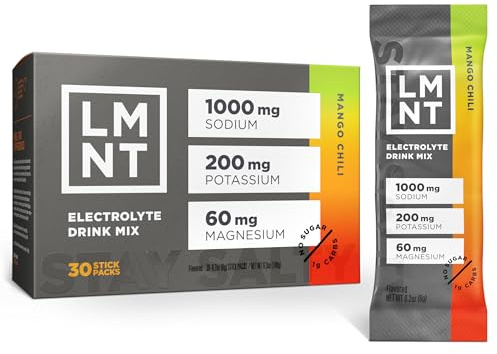 LMNT Zero Sugar Electrolytes - Mango Chili Salt | Drink Mix | 30 Count