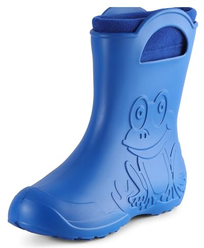 Ladeheid Bottes de pluie femme légères imperméables en mousse EVA avec doublure chaude motif grenouille semelle antidérapante poignées faciles à enfiler LA-CA-12