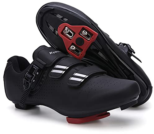 Mens Womens Cycling Shoes Compatible with Pelaton Road Bike, Black, M12