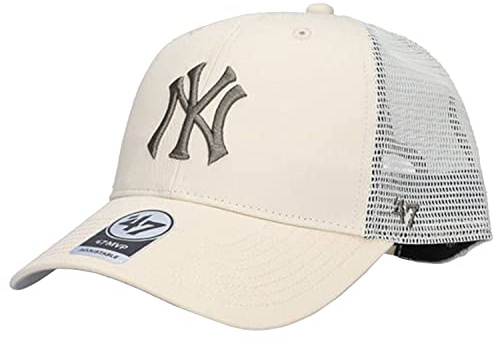 47 Brand MLB New York Yankees Branson Cap B-BRANS17CTP-NTI, Mens Cap with a Visor, beige, One Size EU