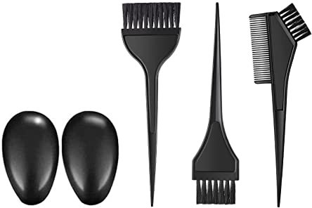 5 Pezzi Set Pennelli per Tintura Nero Pennello per Tingere i Capelli con Pettine DIY Salone di Colorazione dei Capelli Strumento