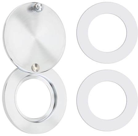 HOJLKLD Couvercle de Judas, Couvercle en Laiton pour Judas de Porte avec Double Face Auto-adhésif Outil d'installation pour judas de 16 mm de diamètre (chromé, lot de 1)
