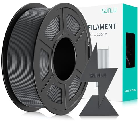 SUNLU PLA Filament Schnell Drucken 1.75mm, 3D Drucker PLA Filament mit Hoher Fließfähigkeit, Entwickelt für schnelles 3D Drucken, Rapid HS-PLA, Maßgenauigkeit +/- 0.02mm, 1KG Spule Grau