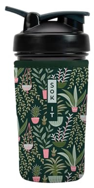 Sok It BotlSok Protein Blender Shaker Bottle Sleeve Insulated Neoprene Cover (Green Living, Fits 24oz Blender)