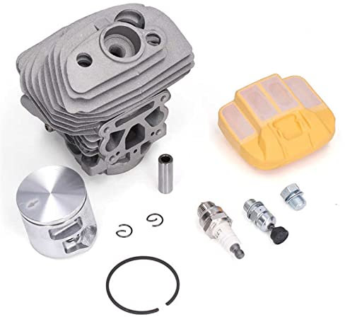 SAANICH 46 mm Kettensägen-Zylinderkolben-Bausatz, Ersatzteil, passend for Husqvarna 555 560 562 XP Kettensäge, mit Luftfilter und Zündkerze