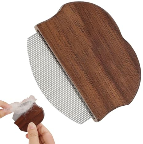 Hogvinnatil Peigne pour chien pour réduction sous-poil | Brosse sous-poil pour chats avec poignée en bois - Accessoire de toilettage pour voyage lapins petites races chiots