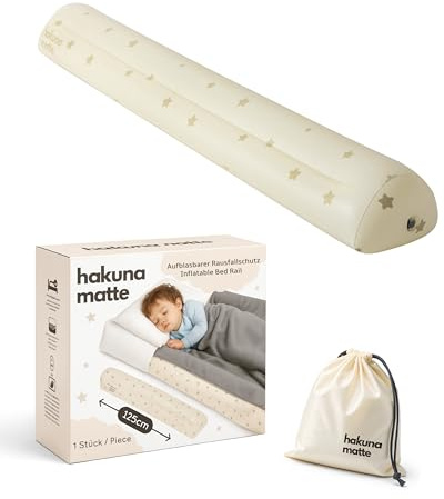 Hakuna Matte Bed Bumpers for Toddlers – Bumpers for Kids – Inflatable Travel Bed Rails for Toddlers – Portable Safety Guard with Non-Slip Base, Mattress for Queen, King & Full Sizes