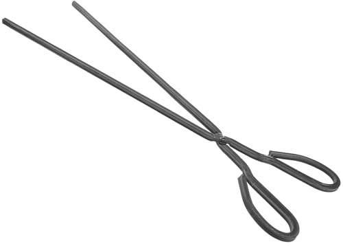 Gadpiparty Pinzas de fuego resistentes con agarre antideslizante para carbón y leña, abrazadera de metal de fácil mantenimiento, para chimenea y barbacoa
