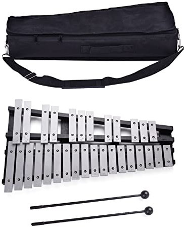 Faltbares Glockenspiel Xylophon Taruor 30 Töne Holzrahmen Aluminiumstangen Pädagogisches Percussion Musikinstrument Geschenk mit Tragetasche