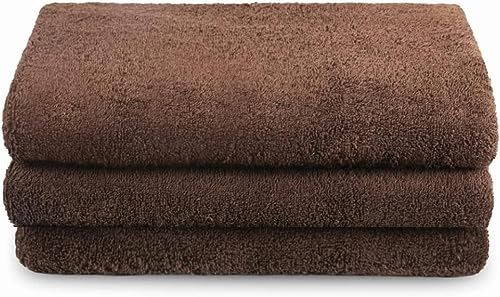 Tuva Home Serviette D'hôtel en Coton pour Wellness Spa Sauna - Serviette De Bain Professionnelle pour Table De Massage - 90 X 180 Cm Lot De 3 (Marron)