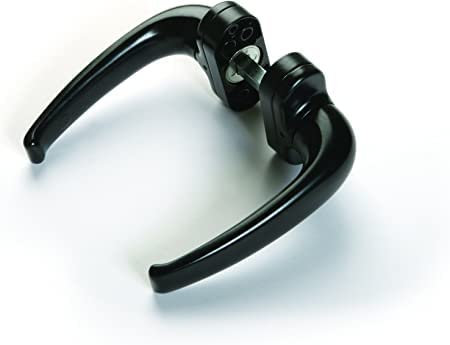 Maniglie porta interno esterno, coppia di maniglie in alluminio (nero)