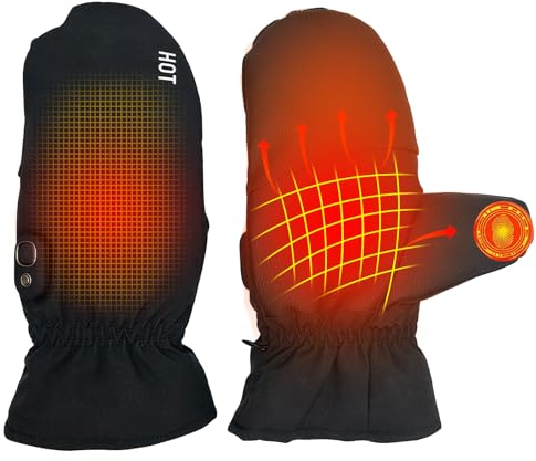OBEST Beheizbare Handschuhe Herren Damen, 2000mAh Beheizte Handschuhe, Warme Handschuhe mit 3 Einstellbare Heizmodi, für Radfahren, Wandern, Skifahren