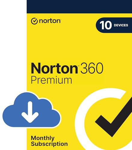 Norton 360 Premium 2026, Antivirus software for 10 Devices and monthly subscription with automatic renewal, Includes Secure VPN and Password Manager, PC/Mac/iOS/Android