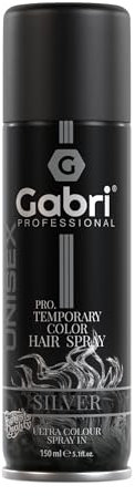 Gabri Silver Pro Temporary Color Hair Spray 150 ml - Color De Cabello Plata Temporal