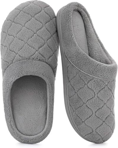 ULTRAIDEAS Women's House Slippers Indoor Outdoor Memory Foam, Wide Ladies Slip on Mule Machine Washable with Rubber Sole
