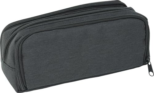 EBERHARD FABER 577406 - Schlamperbox mit 3 Fächern in anthrazit/schwarz, Federtasche für Jungen und Mädchen, ohne Inhalt
