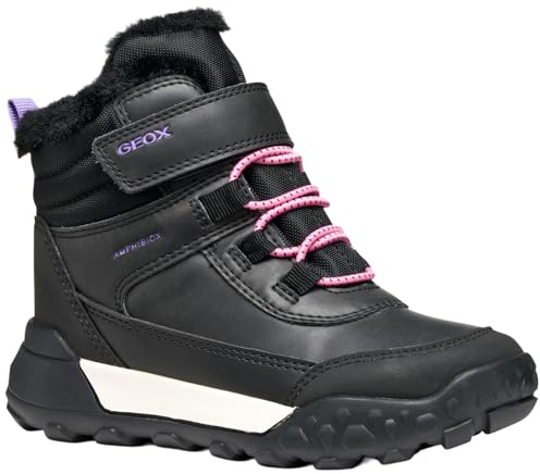 Geox JUNIOR J TREKKYUP GIRL B ABX ANKLE BOOTS BLACK/LILAC 34_EU
