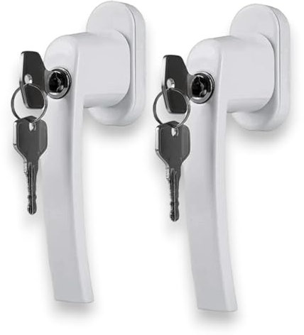 Par dörr- och fönsterhandtag aluminium pvc trä, metall med 2 nycklar säkerhet och skydd dörrar och fönster 2 st